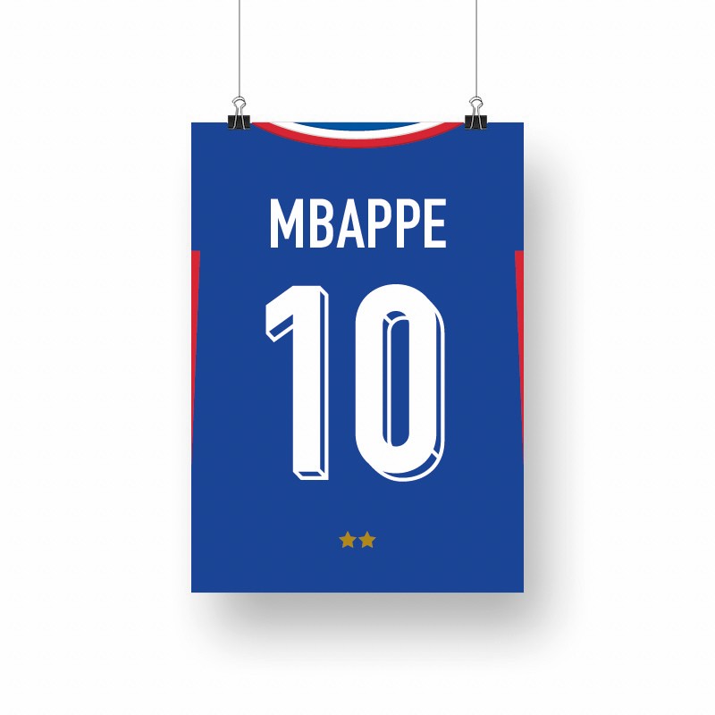 Poster Maillot France Euro 2024 - MBAPPE