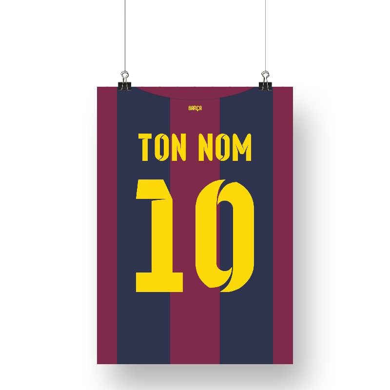 Poster FC Barcelone 2014-2015 - PERSONNALISABLE